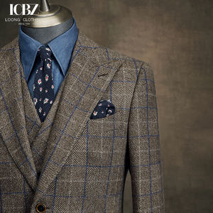 <span class=keywords><strong>Abito</strong></span> da <span class=keywords><strong>Uomo</strong></span> Vintage a Quadri Marroni in Lana Monopetto a Due Bottoni per Sposo <span class=keywords><strong>Abito</strong></span> da Sposa Formale Stile Business Britannico - Product Image 3