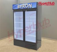 Réfrigérateur vertical de présentation de boissons à porte vitrée, refroidissement direct à température unique, commercial