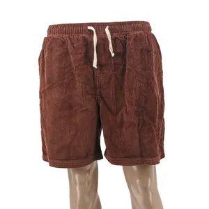 Factory Hot Sale Lose elastische Taille Bio-Baumwolle Cord Outdoor Beach Running Custom Herren Casual Sports Shorts
