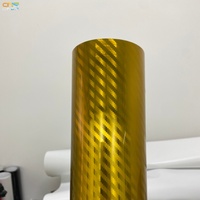 Film adhésif brillant en fibre de carbone forgée pour voiture, rouleau de film chromé pour carrosserie, autocollant pour véhicule et ordinateur
