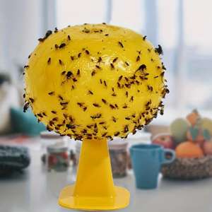 5 buah perangkap lem lalat kelelawar buah 77mm bentuk bola kuning - Product Image 3