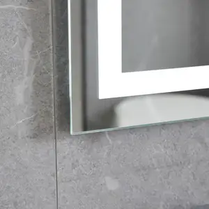 Modern Bathroom Led Mirror IP44 Demistting Sandblasted Rectangular Smart LED Bathroom Lighting Mirror