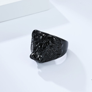 Lion Head Titanium Steel <b>Ring</b> For <b>Men</b> Black Gold <b>Silver</b> Color Fashion Jewelry Gift Occasion Animal Pattern Design - Product Image 3