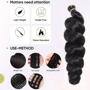 Extensions de <span class=keywords><strong>cheveux</strong></span> synthétiques bouclés en <span class=keywords><strong>spirale</strong></span> pour tresses, style French Curl, vente en gros - Product Image 4