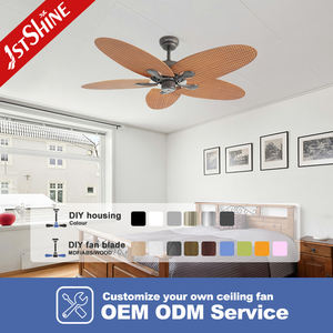 พัดลมเพดานแบบชนบท, พัดลมเพดาน52นิ้วควบคุมด้วยไฟฟ้าสไตล์โบราณพัดลมเพดาน1ชิ้นไม่มีไฟ - Product Image 4