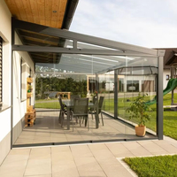 Véranda préfabriquée à quatre saisons, fabrication directe d'usine, avec structure en aluminium et panneaux en verre trempé, pour balcon et jardin.