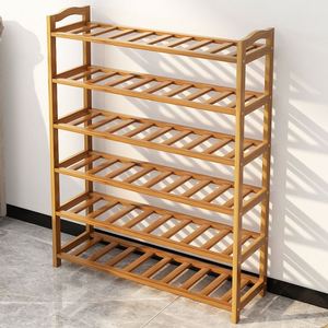 Factory Natural Bamboo Shoe <b>Rack</b>, Freestanding Entryway Shoe Organizer, Multi-Layer Shoe Storage <b>Shelf</b> for Home Bedroom Entrance - Product Image 1