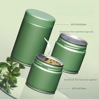 Vente en gros de boîtes métalliques rondes de 73 x 120 mm, qualité alimentaire, pour poudre de matcha 200g, café 60g, bonbons, contenants hermétiques avec couvercles, boîte à thé