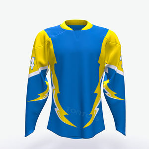 Ropa deportiva Color personalizado Jersey Hockey con número 100% Poliéster Impreso personalizado Transpirable Hockey sobre hielo Jersey - Product Image 1