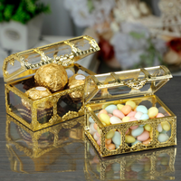 Boîte à bonbons en forme de coffre au trésor, boîte à dragées de mariage, mini-boîtes cadeaux, boîte de rangement transparente en plastique de qualité alimentaire pour bijoux