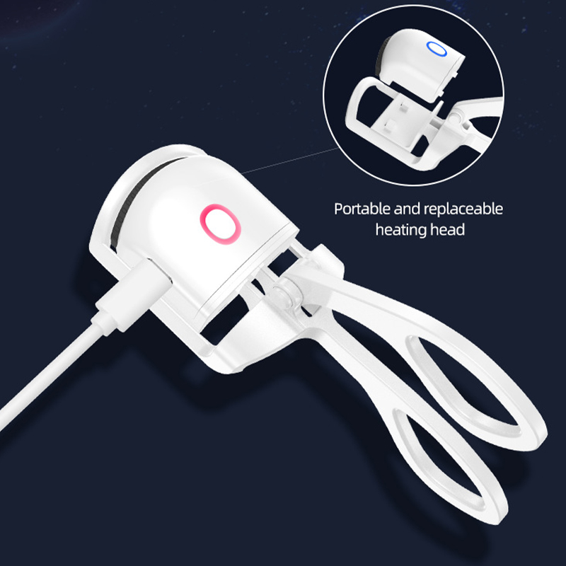 Оптовая продажа, Пользовательский логотип, симпатичная портативная розовая бигуди для ресниц, перезаряжаемая электрическая бигуди для ресниц с подогревом