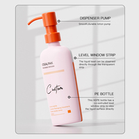 Bouteille de pompe PE vide personnalisée de 230 ml pour shampoing et gel douche d'hôtel, avec indicateur de niveau de liquide