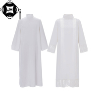 Costume de Prêtre Adulte Homme – Robe Blanche en Dentelle Évidée – Tenue Masculine pour Halloween, Carnaval, Fête, Jeu de Rôle