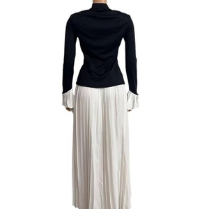 Elegant Flared Sleeve Top Pleated Wide Leg Pants <b>Set</b> for Ladies Simple Office Wear Long Casual for Fat Women African Outfits - Product Image 5