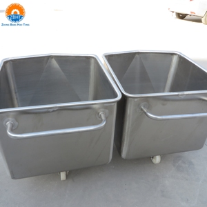 รถเข็นถังสแตนเลส 304 ความจุ 200 ลิตร หนา 2 มม. สำหรับโรงฆ่าสัตว์ รถเข็นขนส่งเนื้อสัตว์ ประสิทธิภาพสูงอเนกประสงค์ - Product Image 4