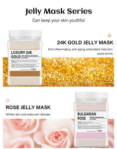 Masque hydro-gel pour visage en cristal de marque personnalisée Masque doux en gelée de collagène pour le visage Masque hydro-gel pour le visage <span class=keywords><strong>Poudre</strong></span> d'or de l'Himalaya pur - Product Image 5