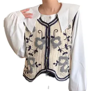 V Neck Womens Sweater Clothing Towel Embroidery Top Cozy Sweater High Quality Knit Tank Top