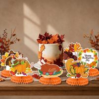 Décorations de table en nid d'abeille pour Thanksgiving, décorations de citrouille, décorations de Thanksgiving, centre de table pour Thanksgiving