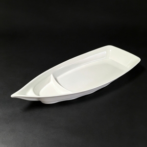 Assiette de service unique <span class=keywords><strong>en</strong></span> mélamine <span class=keywords><strong>en</strong></span> forme de <span class=keywords><strong>bateau</strong></span>, multi-compartiments, avec logo personnalisé <span class=keywords><strong>pour</strong></span> la restauration, les restaurants et la <span class=keywords><strong>vaisselle</strong></span> d'hôtel - Product Image 6