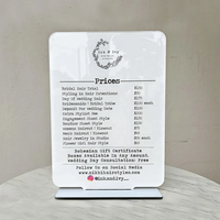 Panneau d'affichage personnalisé en acrylique pour liste de prix d'entreprise Panneau d'affichage personnalisé pour café-restaurant et salon