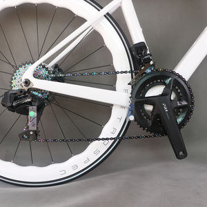 Bicicleta de <span class=keywords><strong>Carbono</strong></span> Blanca de Primera Calidad EDS-214S con Cambios Electrónicos, Sistema Completo de Frenos de Disco para Ciclismo de Carretera - Product Image 4