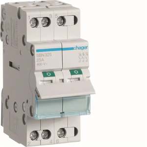 SBN325 Personnalisable avec interrupteur non automatique Hagers 3P 25A 400V AC 2 modules DIN - Product Image 1