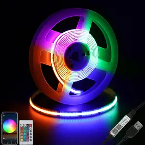 ใหม่Fcob Led Strip 386 576 ไฟLeds/Mสีแดง/สีเขียว/สีฟ้า/ww/cw Luz LED Light 24Vหรี่แสงได้Cob Led Strip RGB