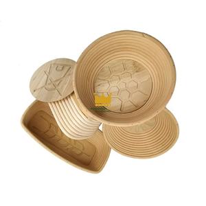 Banneton en rotin écologique fait main pour la cuisson du pain au levain, panier de levage rond avec doublure en lin - Product Image 5