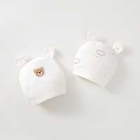 Gorro de Bebé Unisex Recién Nacido, 100% Algodón Tejido, Suave, Transpirable, con Diseño de Dibujos Animados, para 0-3 Meses, Cuatro Estaciones, Personalizable