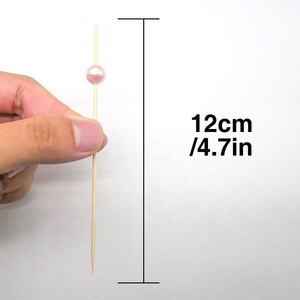 Piques à cocktail en bambou avec décoration en perles acryliques roses, 4,7 pouces de long, cure-dents fantaisie, idéales pour les charcuteries et les mariages - Product Image 6