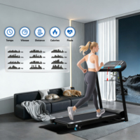Caminadora Eléctrica Plegable y Móvil para Gimnasio Interior, con 3 Niveles de Inclinación, Peso Máximo del Usuario 120 kg, Suministro de Fábrica