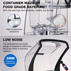 Nuevo producto portátil de alta resistencia NSF 1.5L 2L Coffee Shop Smoothie Juicers Machine 1500W 2200W cubierta insonorizada licuadora comercial - Product Image 3