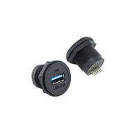 Connecteur circulaire USB 3.0 étanche pour l'aviation, assemblable sur site, avec câble USB sans capuchon anti-poussière