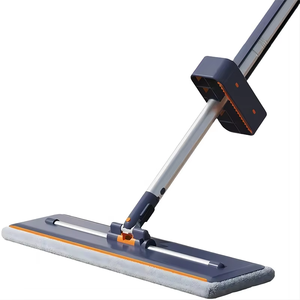 מוט פלדה אל חלד לסביבה ידידותית לסביבה עם רפידות מיקרופייבר שמישות לשימוש חוזר לניקוי יעיל יבש רצפה רטוב ויבש - Product Image 3