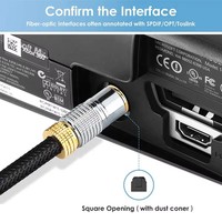 Câble audio numérique optique blindé tressé en PVC plaqué or Toslink coaxial mâle-mâle pour barre de son PS4, lecteur DVD, téléviseur, projecteur, haut-parleur