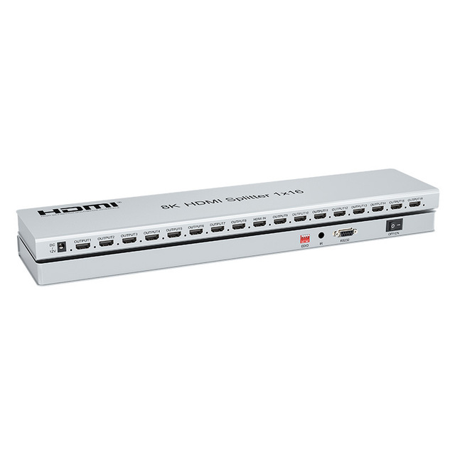 1-in-16 Out HDMI 2.1 Splitter with HDR 8K 60Hz 4K 120Hz 8K Resolution Supports Edid-7680x4320/60Hz