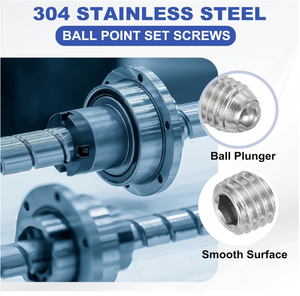 Sekrup Set Ball Point, Sekrup <span class=keywords><strong>Grub</strong></span> Hex Socket Spring Ball Point Baja Tahan Karat 304 untuk Mesin Industri, Perak - Product Image 3
