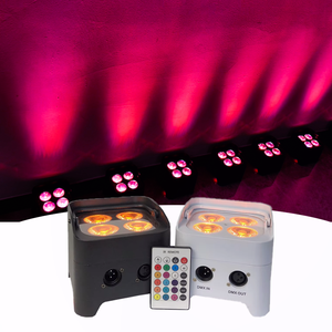 Luci senza fili Smart Dj S4 4*18W RGBWA + UV Led Par può fase di illuminazione per eventi di nozze <span class=keywords><strong>con</strong></span> telecomando - Product Image 1