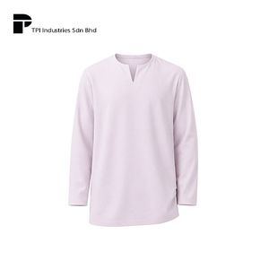 เสื้อเชิ้ตผู้ชายสไตล์ดั้งเดิมจากมาเลเซีย สีม่วงอ่อน ทรงสมาร์ทฟิต แขนสั้น สไตล์ลำลอง รับผลิตแบบ OEM เสื้อผ้าชั้นนำทันสมัย - Product Image 1