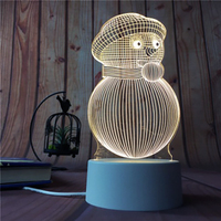Lampe de bureau personnalisée gravure photo acrylique 3D Illusion câble USB avec base en bois lampe de nuit LED pour la maison