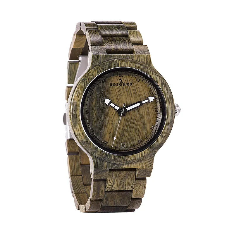 Fashion best quality watch logo brown wood watch box luxury Japan movt custom luxury watch with repair tool kit
