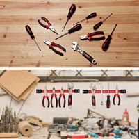 Bande porte-outil magnétique de 12 "6 paquets de barre d'organisation d'outils magnétiques en métal pour garage