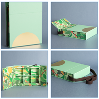 Boîte en carton rigide de luxe personnalisée avec impression sur mesure, poignée en ruban, pour cadeau de fête des Mères, emballage de haute qualité