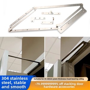 Hiện đại 180 độ chia cửa gỗ trượt theo dõi thiết lập hoàn chỉnh gấp cửa phần cứng phụ kiện phẳng thấp hơn đường sắt vít <span class=keywords><strong>Swing</strong></span> - Product Image 2