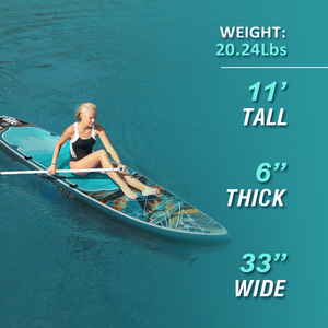 Planche à pagaie gonflable SUP 11 pieds x 33 pouces x 6 pouces, vente en gros OEM - Capacité de 350 lb, logo personnalisé disponible - Product Image 3
