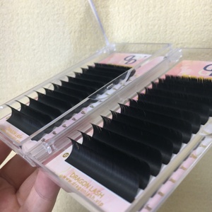 Extensiones de Pestañas Individuales de Fibra PBT Coreana de Alta Calidad, Marca Privada, Suaves, Mate, Planas, en Bandeja, Curvatura DD CC, para Vendedores - Product Image 2