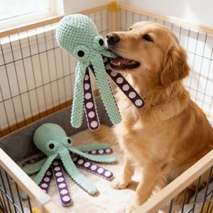 Juguete de Peluche con Sonido para Perros, Pulpo, Juguete Interactivo para Perros, Juego de Tira y Afloja - Product Image 1