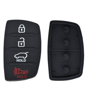 Coussinet en silicone durable à 4 boutons pour télécommande <span class=keywords><strong>de</strong></span> voiture Hyundai – Remplacement <span class=keywords><strong>de</strong></span> coque <span class=keywords><strong>de</strong></span> clé intelligente - Product Image 1
