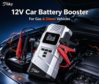 Démarreur de voiture 12V avec compresseur d'air 150 PSI, gonfleur de pneus, batterie externe 6-en-1 15200 mAh, 1000A de crête, CE FCC OEM ODM