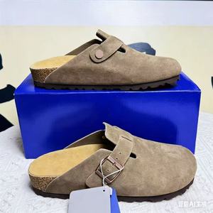 Chaussures sabots personnalisées de haute qualité Birkenstocks Mule en <span class=keywords><strong>cuir</strong></span> suédé fourrure Eva anti-glissant en <span class=keywords><strong>cuir</strong></span> véritable sabots de soutien de la voûte plantaire pour femmes - Product Image 4